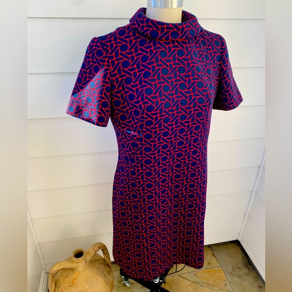 Classic 1960’s Navy & Red Stewardess Style Dress - Jackie O Style - Picture 1 of 9